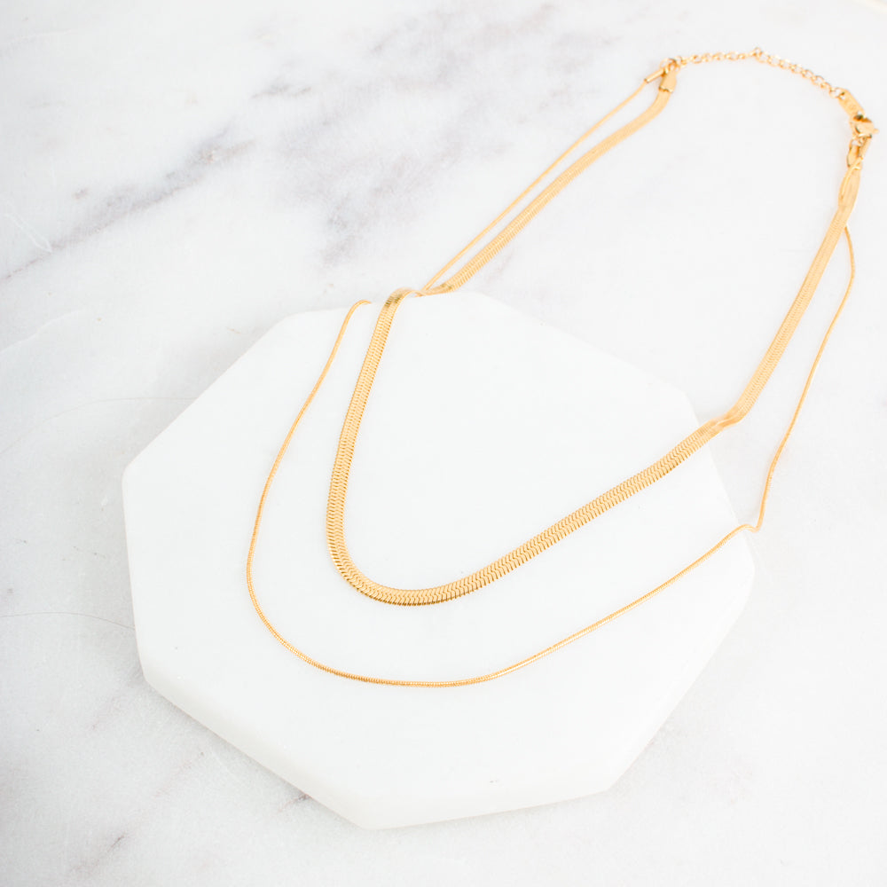 Brooke Layered Chain Necklace WATERPROOF