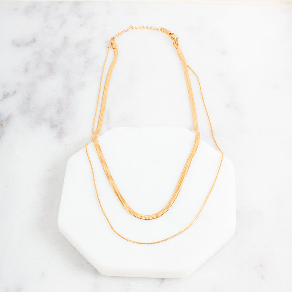 Brooke Layered Chain Necklace WATERPROOF
