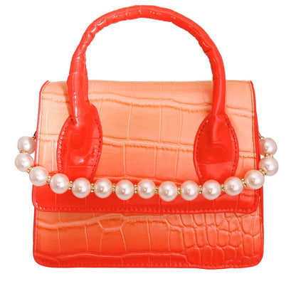 Zuri's Red Croc Flap Satchel Handbag