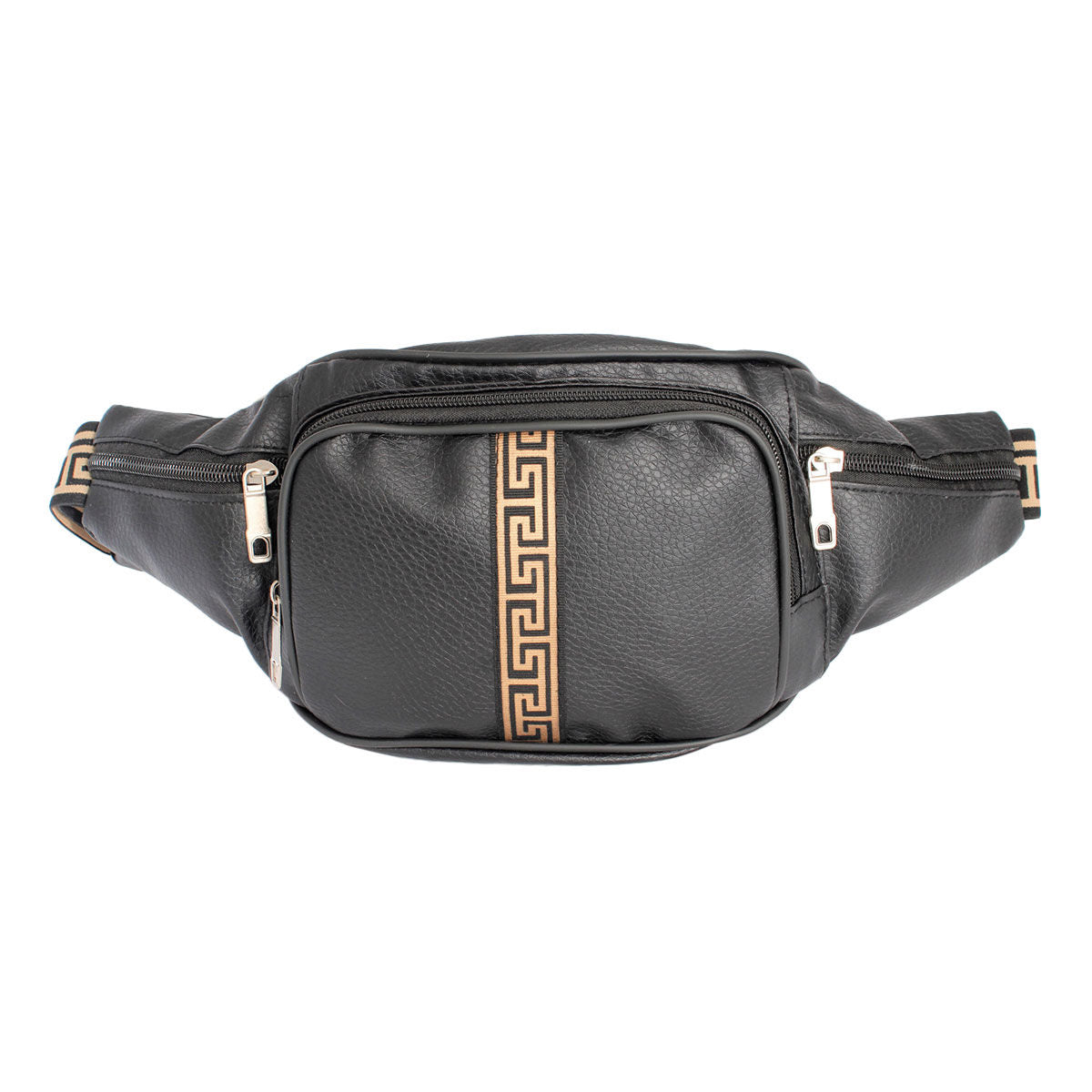 Black 4 Pocket Greek Fanny Pack