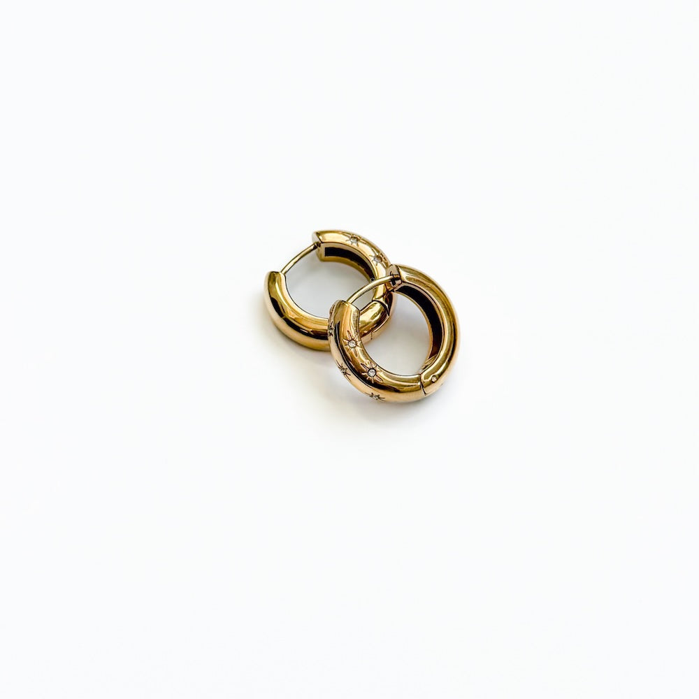 Pops of Sparkle Huggie Hoop - WATERPROOF