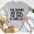 Cheeky Body Honesty Top – "The Boobs Are Real The Smile Is Fake" Graphic Tee