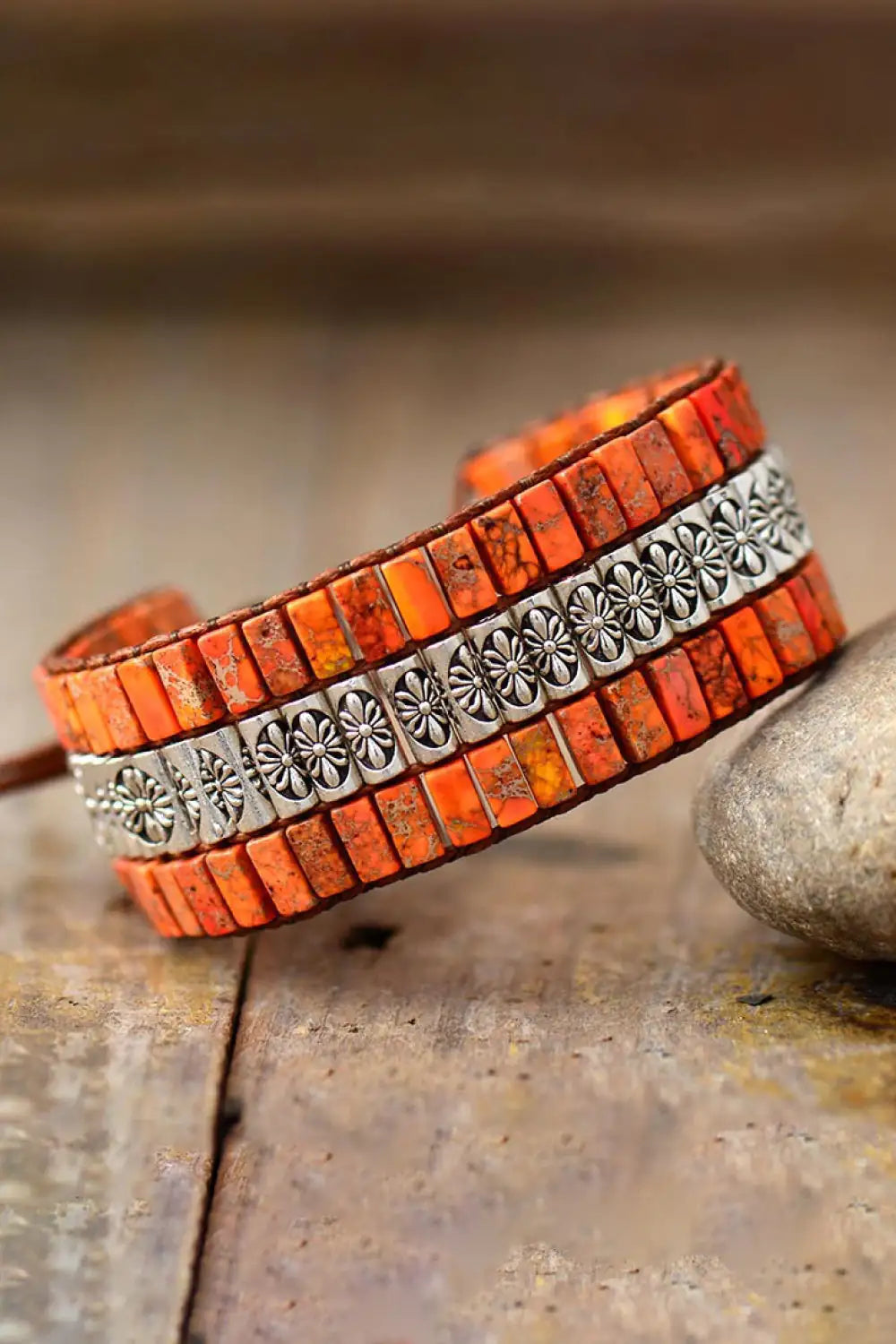 Artisan Triple-Layer Stone Bracelet