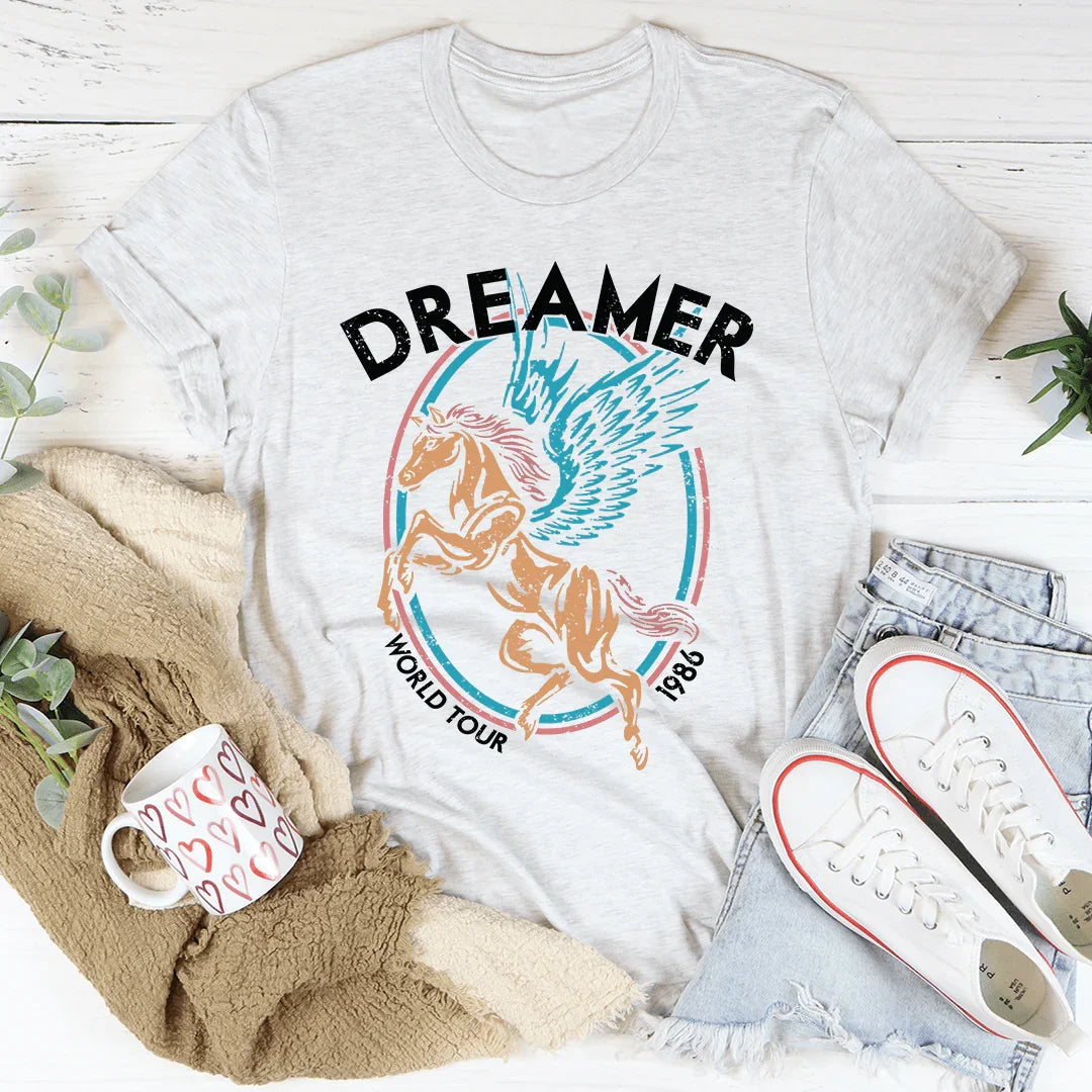 Retro Concert Aesthetic Shirt – "Dreamer World Tour" Vintage Graphic Tee