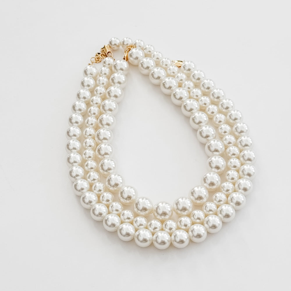 Chunky Three Piece Pearl Necklace