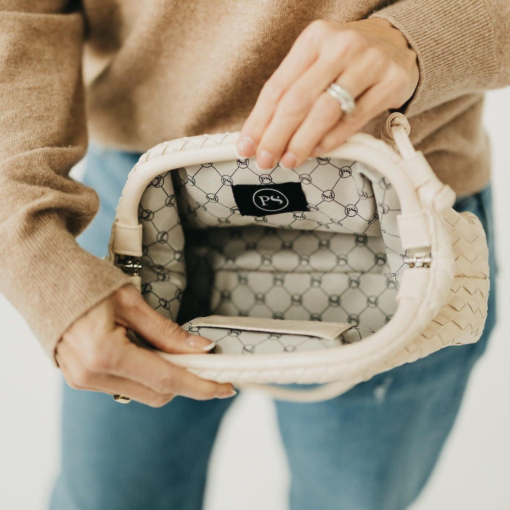 Lacy Woven Frame Crossbody Bag