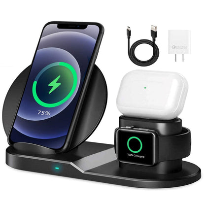 5 Core 3 in 1 Qi Wireless 10W / 15W Fast Charging Pad Stand Dock For Samsung & iPhones WCR 3-0