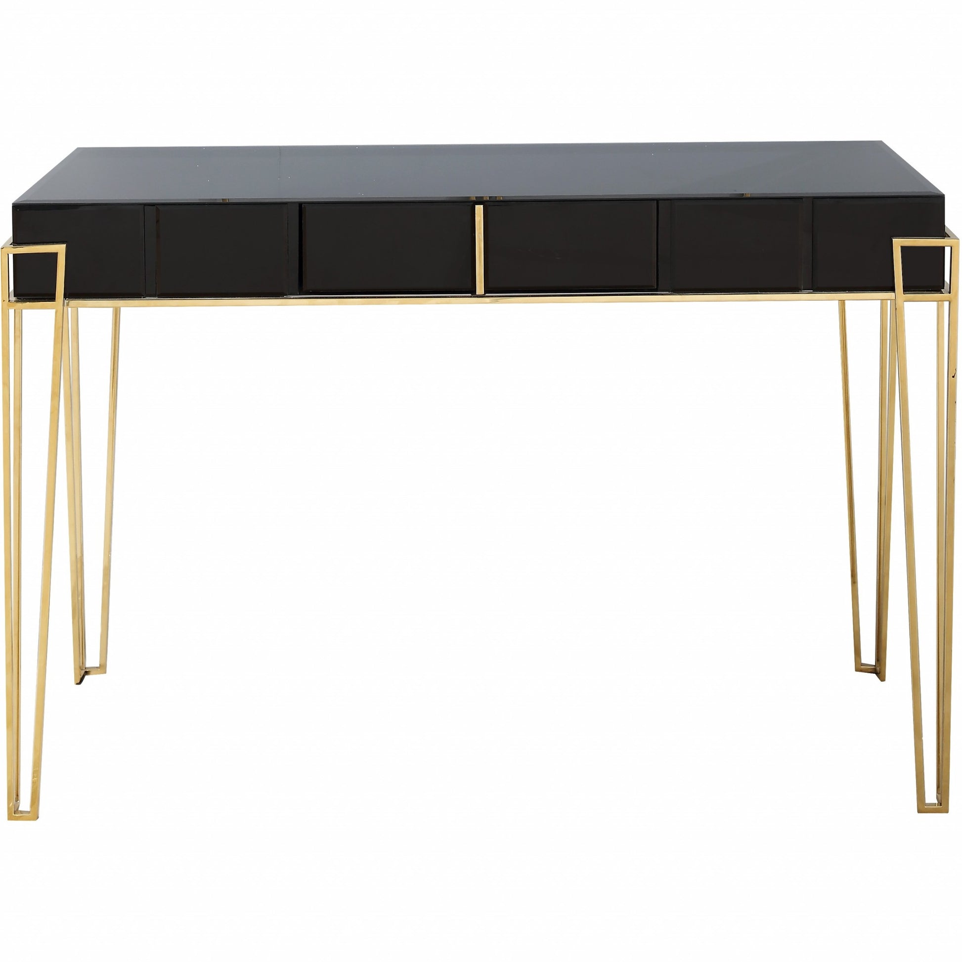 Black Mirrored Console Table-0