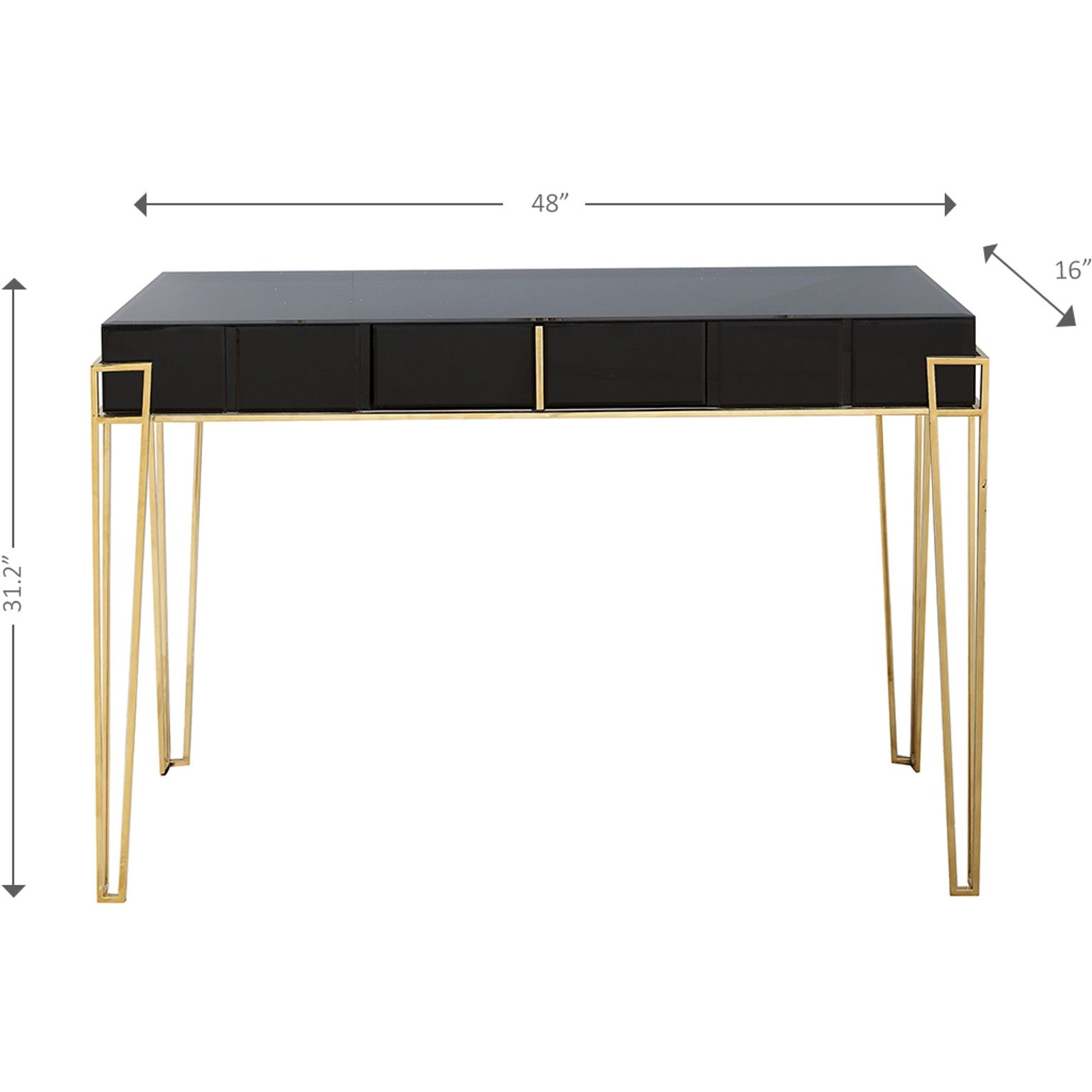 Black Mirrored Console Table-2