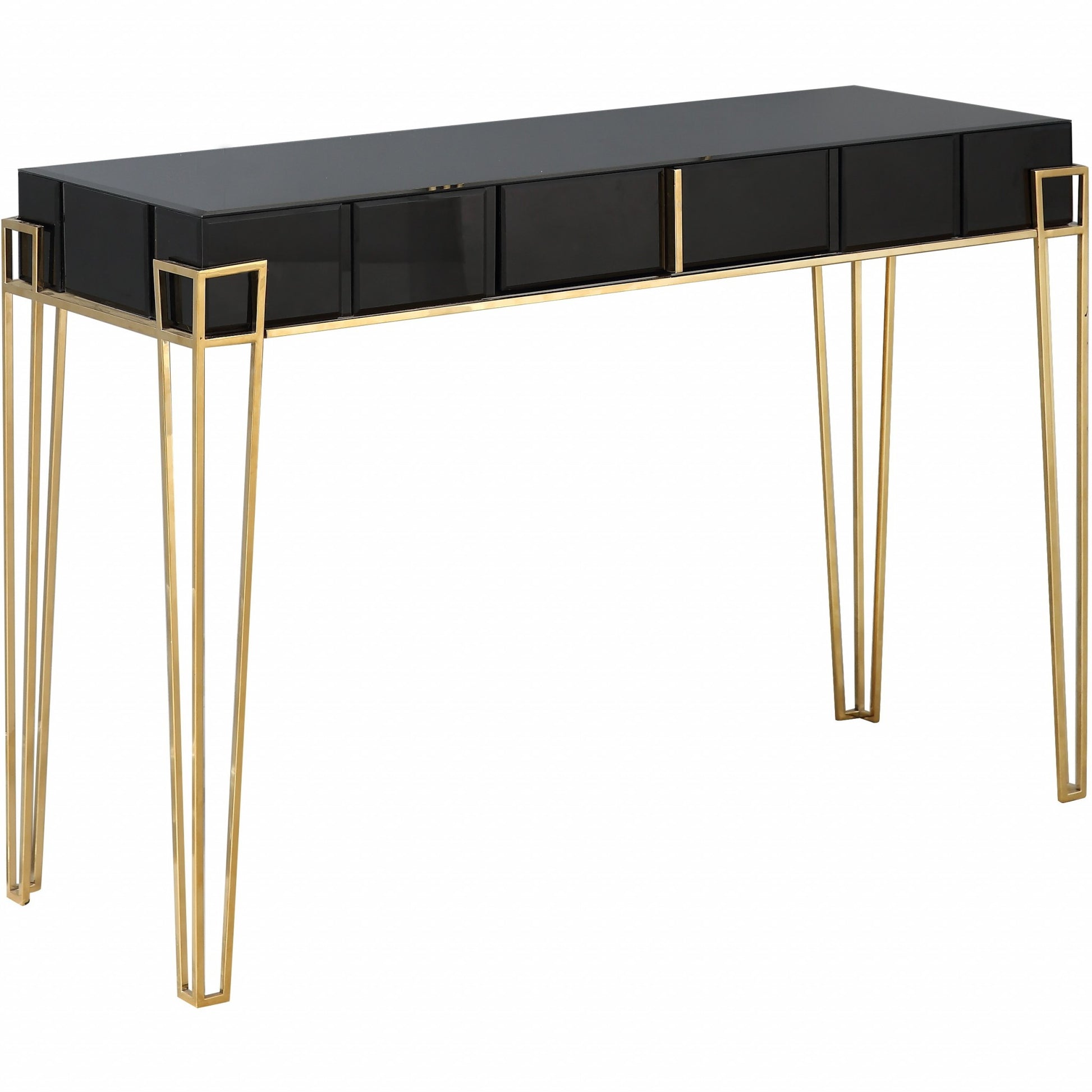 Black Mirrored Console Table-3