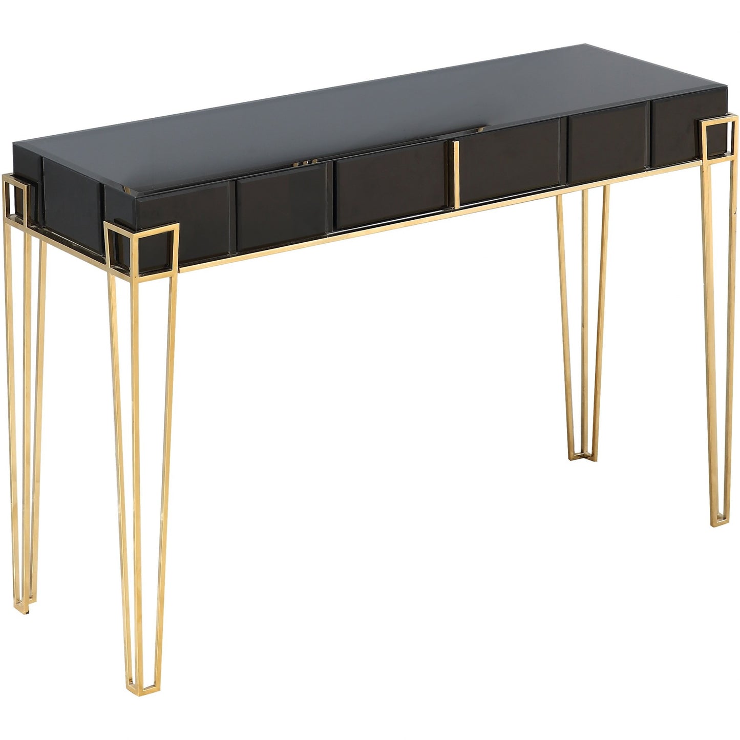 Black Mirrored Console Table-4