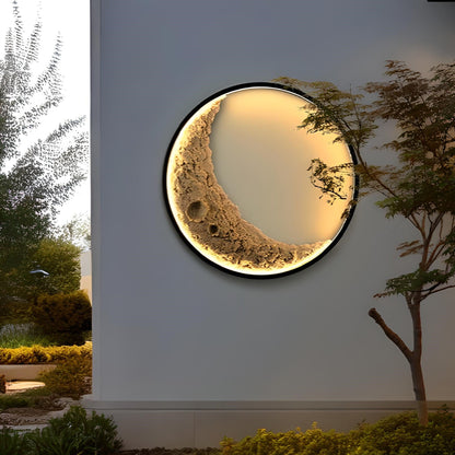 LED Crescent Moon Wall Lamp, Art Decor Wall Lighting for Indoor/Outdoor-0