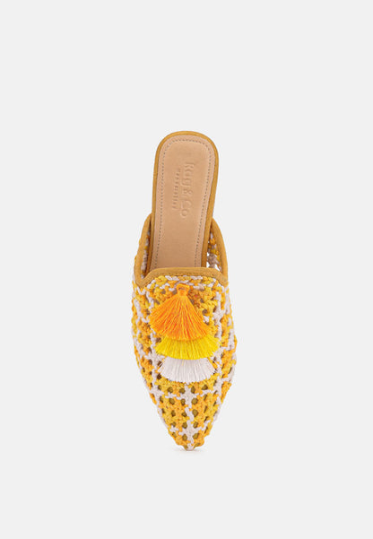 mariana woven flat mules with tassels-33