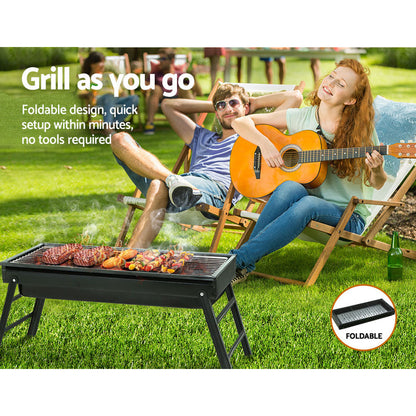 Grillz Charcoal BBQ Grill Smoker Portable Barbecue Outdoor Foldable Camping-5