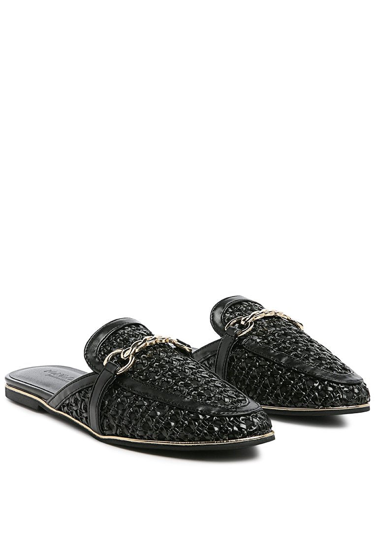 ophelia lattice edge woven flat mules-1