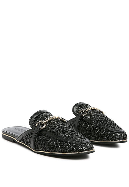 ophelia lattice edge woven flat mules-1