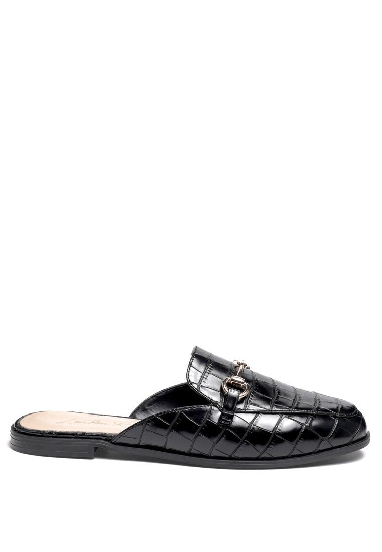 begonia buckled faux leather croc mules-16