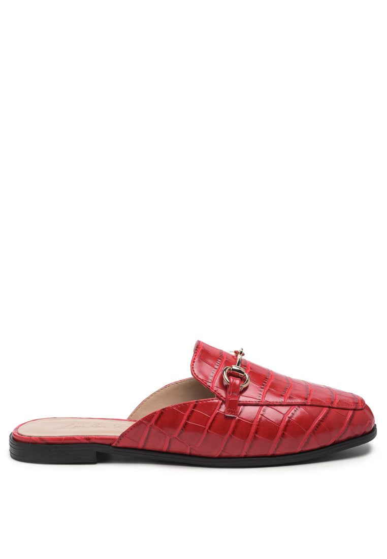 begonia buckled faux leather croc mules-0