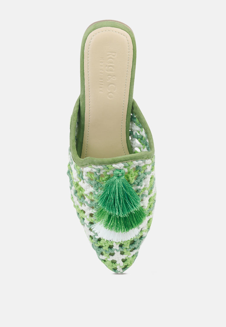 mariana woven flat mules with tassels-14