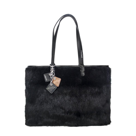 Olivia Fur+Leather Handbag - Black-0