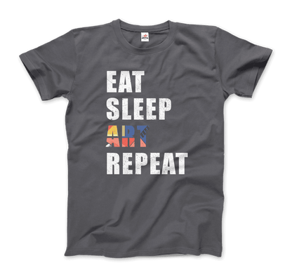 Eat, Sleep, Art, Repeat Distressed Design T-Shirt-13