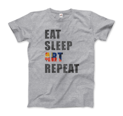 Eat, Sleep, Art, Repeat Distressed Design T-Shirt-7