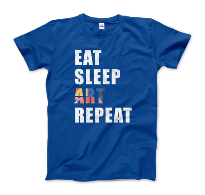 Eat, Sleep, Art, Repeat Distressed Design T-Shirt-11