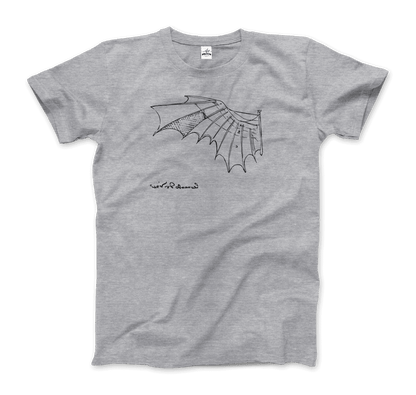 Leonardo Da Vinci, Glider Sketch Artwork T-Shirt-5