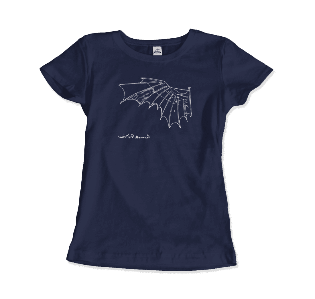 Leonardo Da Vinci, Glider Sketch Artwork T-Shirt-8