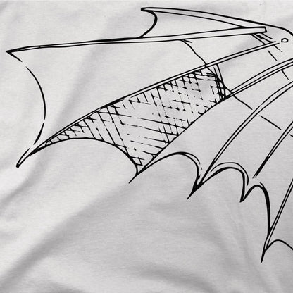 Leonardo Da Vinci, Glider Sketch Artwork T-Shirt-1