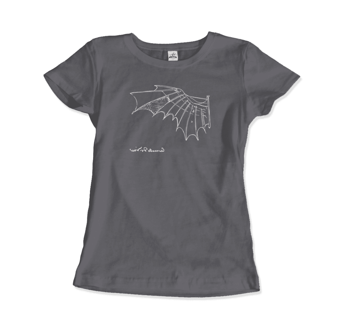 Leonardo Da Vinci, Glider Sketch Artwork T-Shirt-10