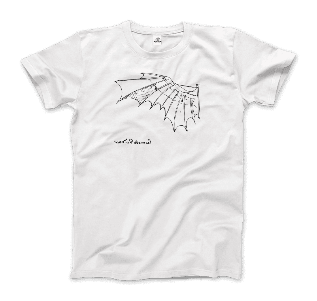 Leonardo Da Vinci, Glider Sketch Artwork T-Shirt-0