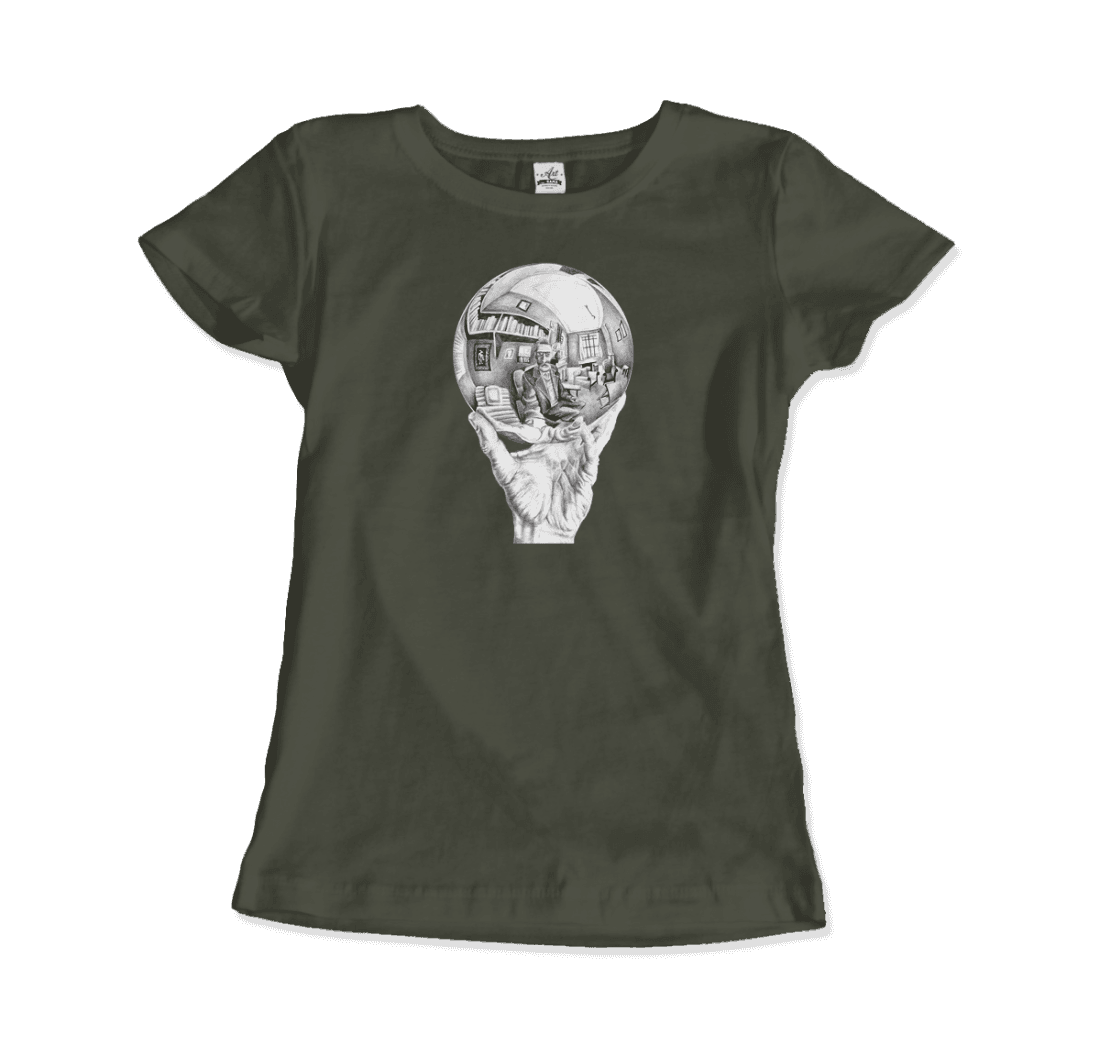 M.C. Escher Hand with Reflective Globe T-Shirt-9