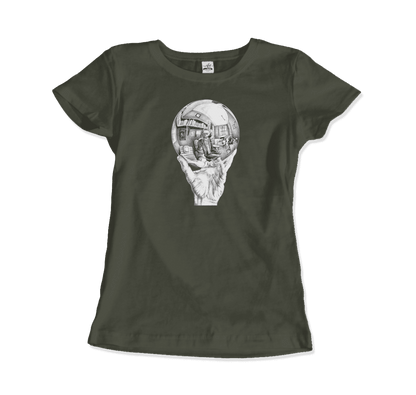 M.C. Escher Hand with Reflective Globe T-Shirt-9