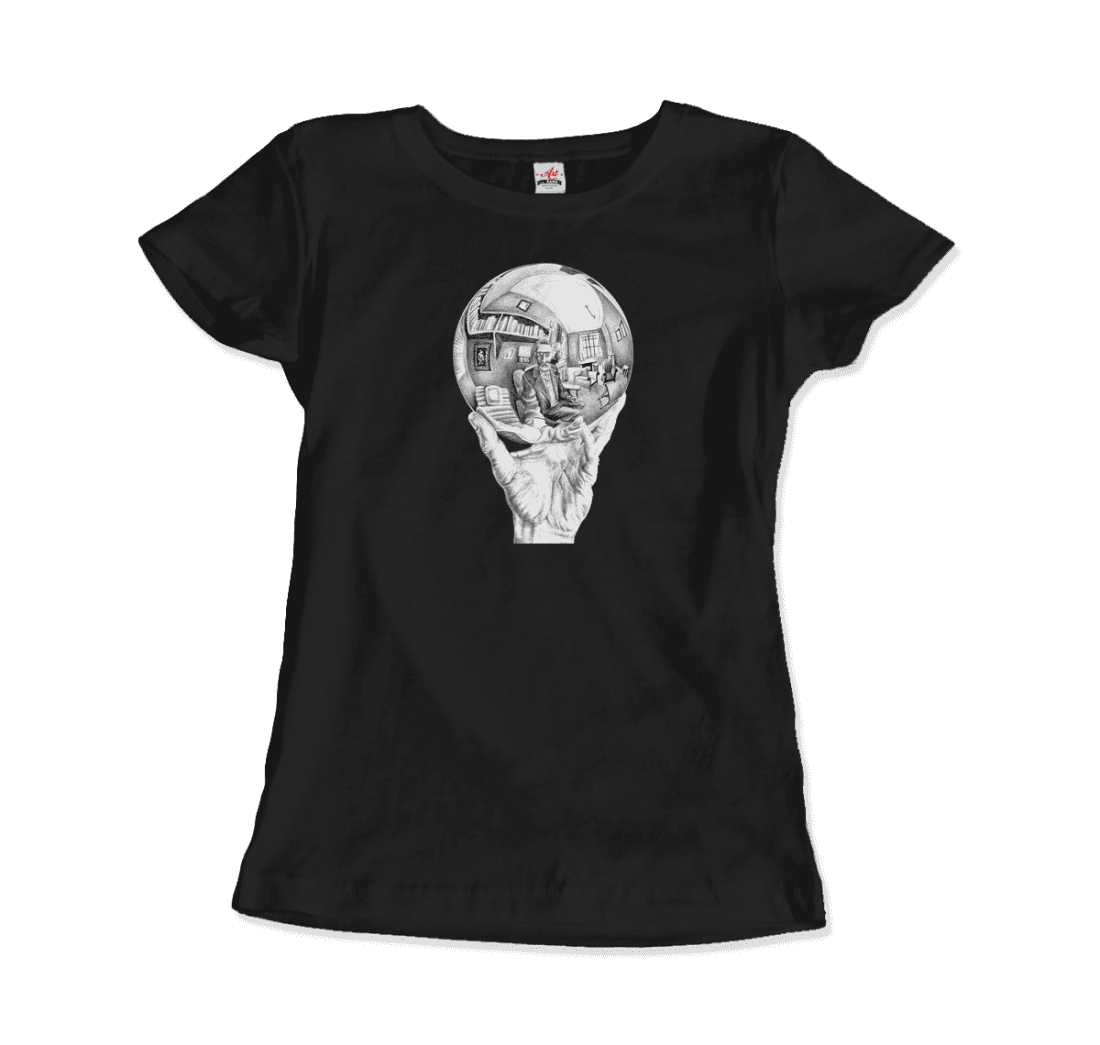 M.C. Escher Hand with Reflective Globe T-Shirt-5