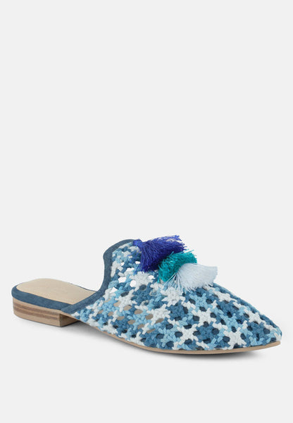 mariana woven flat mules with tassels-7