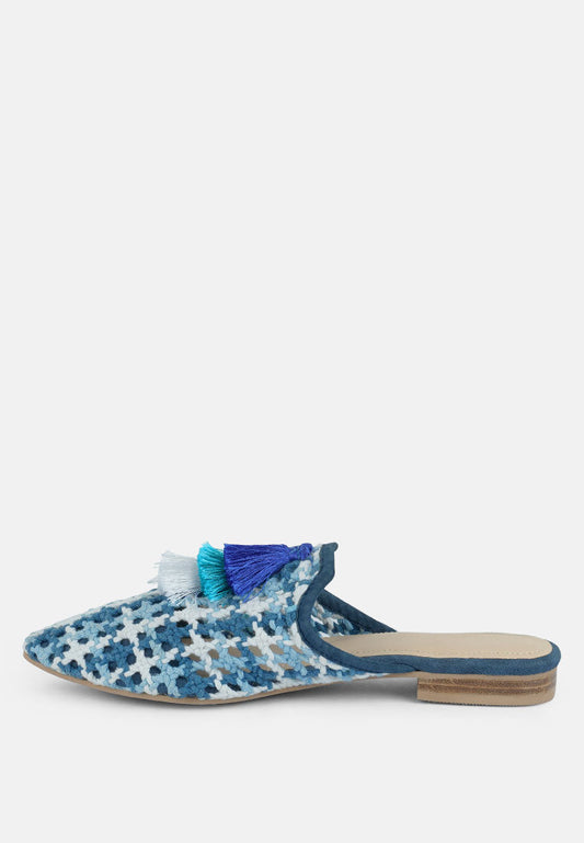 mariana woven flat mules with tassels-10