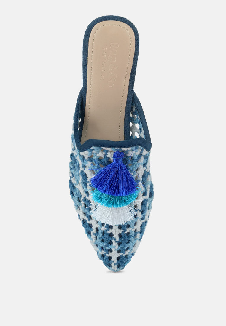 mariana woven flat mules with tassels-11