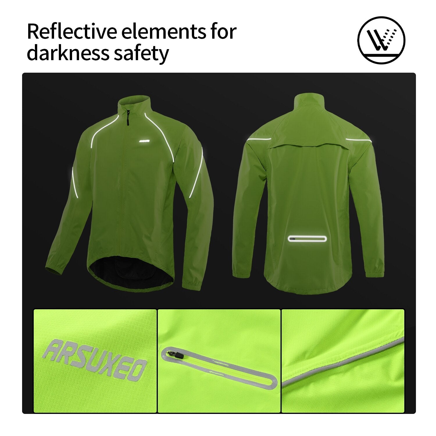 Mens Cycling Windbreaker Jackets Bicycle Raincoat Waterproof Motorcycle Clothing Outerwear Bike Jersey Lightweight-3