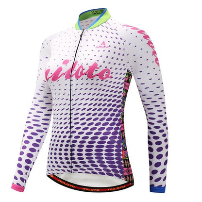 Women Long Sleeve Thermal Fleece Cycling Clothing-14