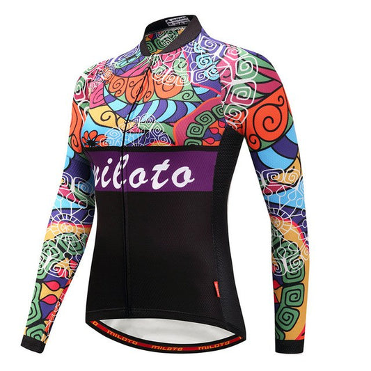 Women Long Sleeve Thermal Fleece Cycling Clothing-0