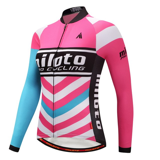 Women Long Sleeve Thermal Fleece Cycling Clothing-6