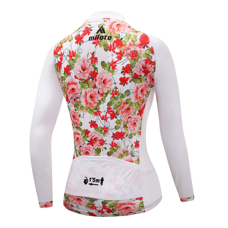 Women Long Sleeve Thermal Fleece Cycling Clothing-9