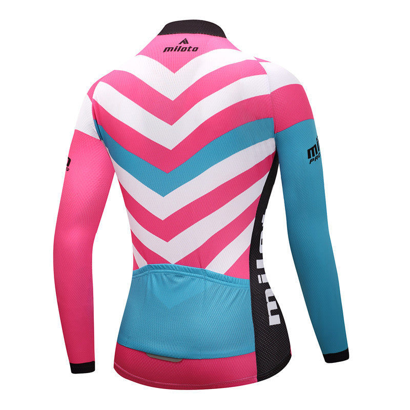 Women Long Sleeve Thermal Fleece Cycling Clothing-7