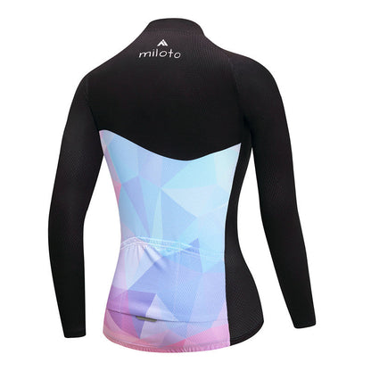 Women Long Sleeve Thermal Fleece Cycling Clothing-13