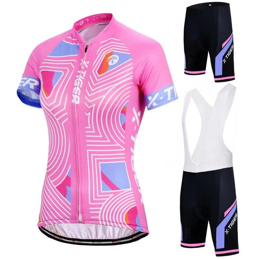 Summer Women MTB Bike Cycling Clothing Set-0