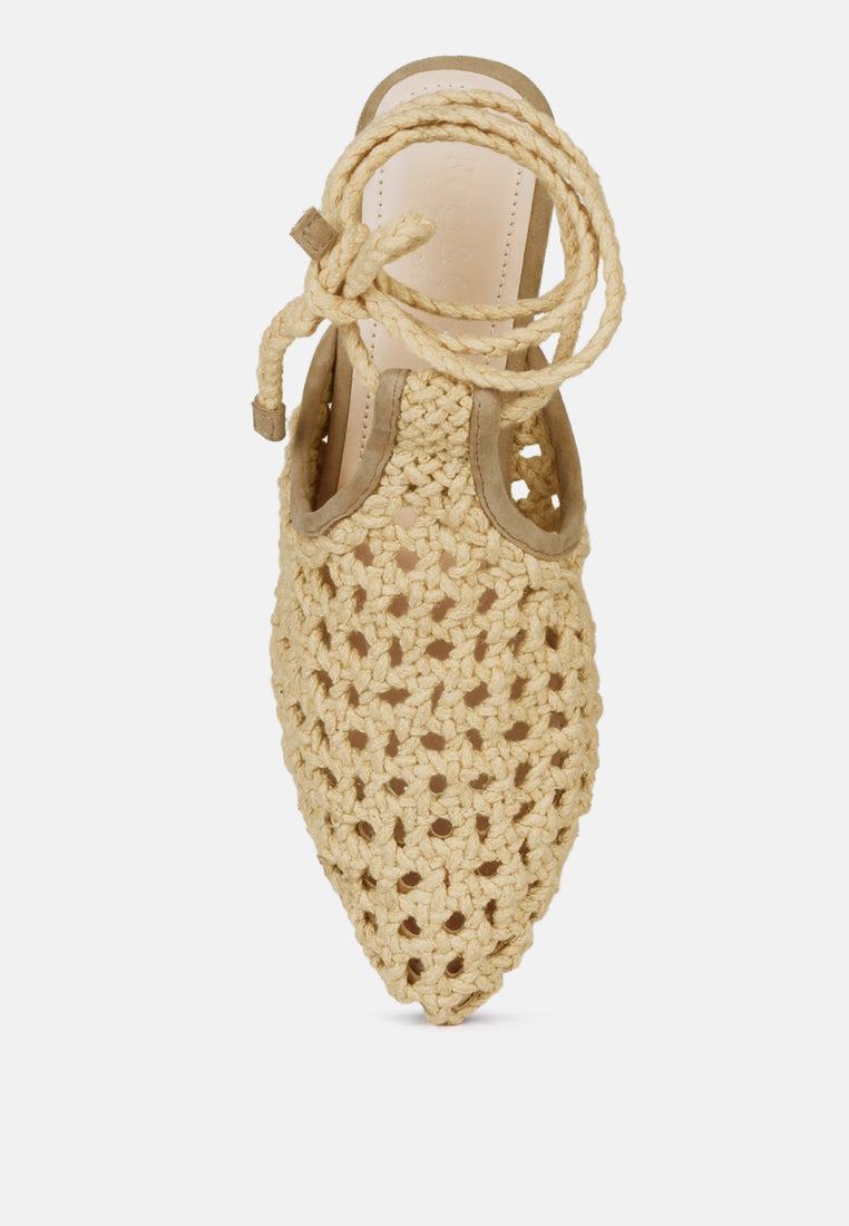 tutsi handwoven honeycomb cotton tie up mules flats-26