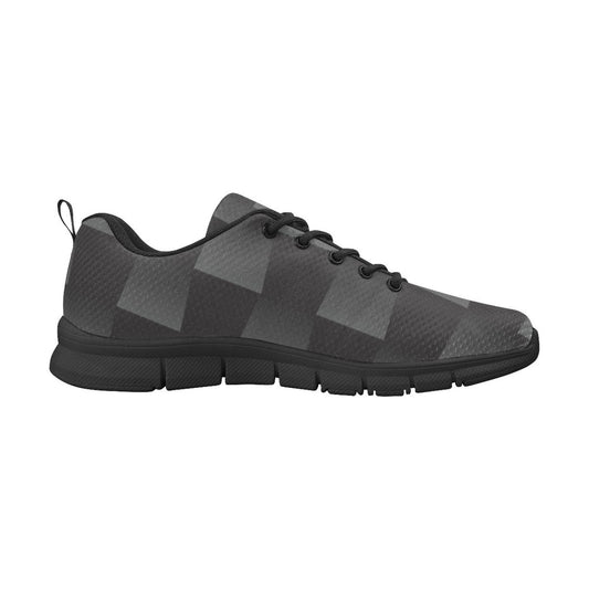 Womens Sneakers, Black and Gray 3D Print Running Shoes-0