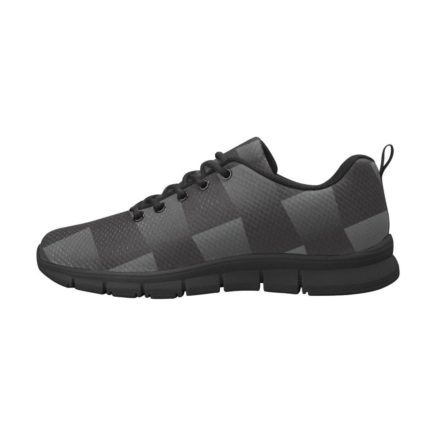 Womens Sneakers, Black and Gray 3D Print Running Shoes-1