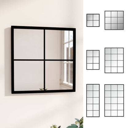 vidaXL Wall Mirror Black Metal Wall-mounted Mirror Decoration Multi Sizes-1